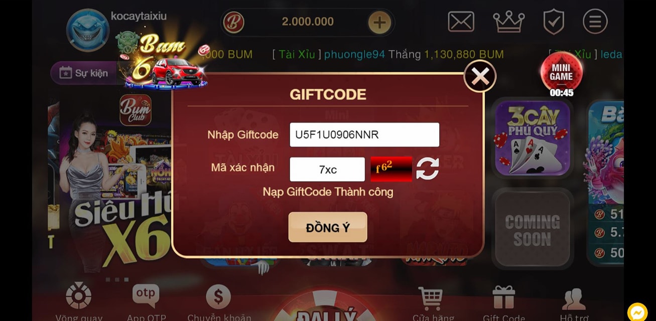 Hướng dẫn nhận Gift Code Bum Club